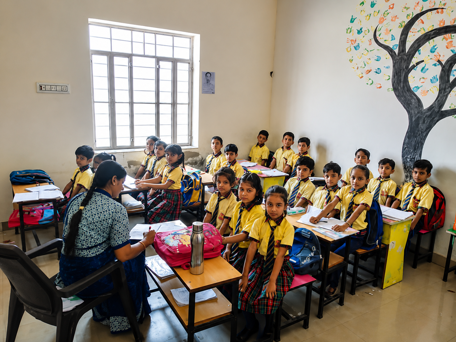 Students receiving academic support in class at SMPS Dhod