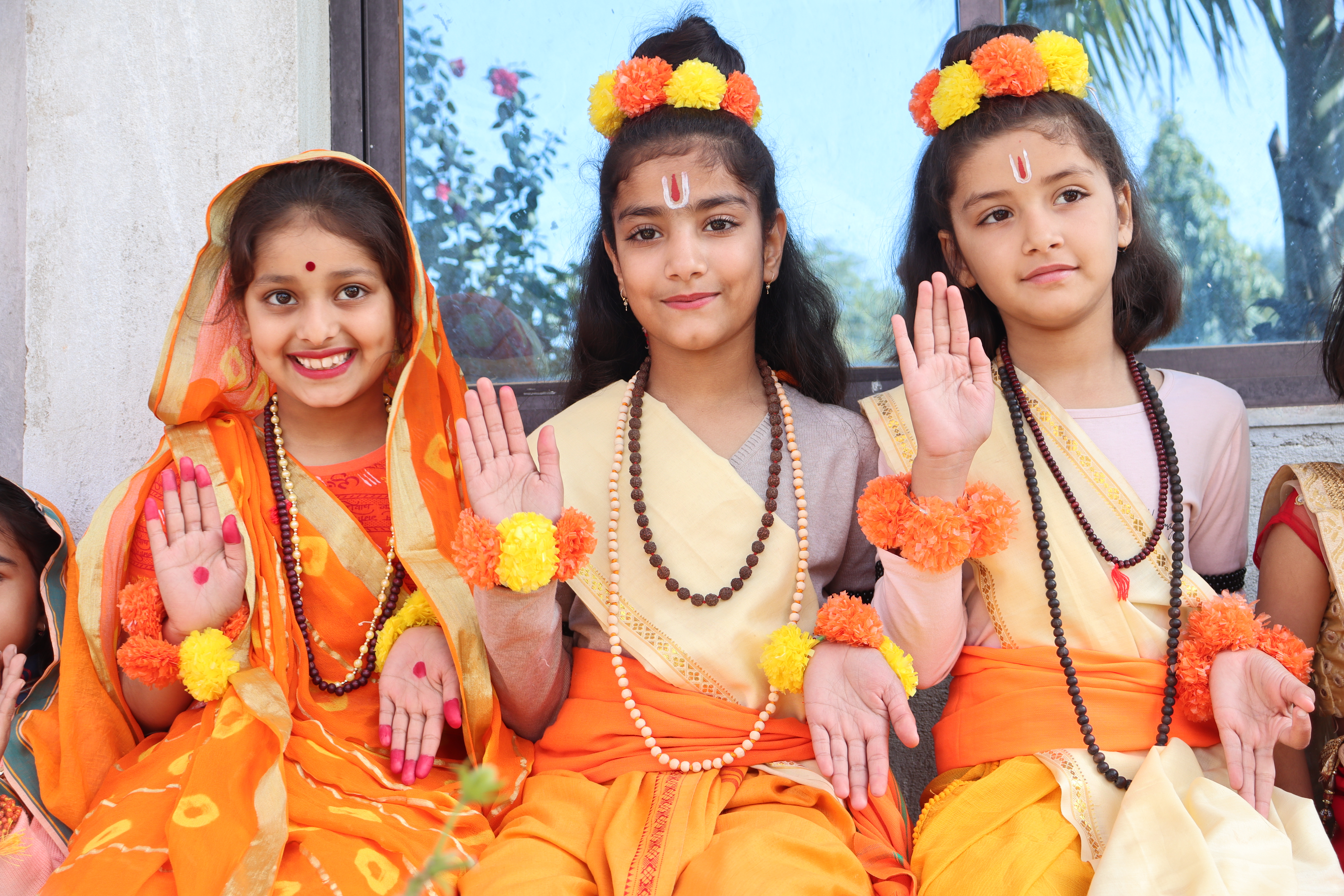 Students participating in cultural and creative arts activities at Santosh Memorial Public School